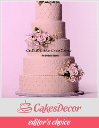 Blushing pink wedding cake