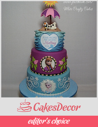 Frozen Cake with Anna, Elsa, and Olaf in Summer