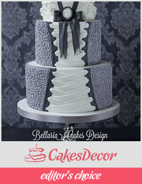 3 tier corset cake with cornelli lace and ruffles