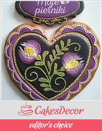 Embroidered, folk heart