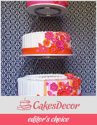 Orange/Pink Wedding cake