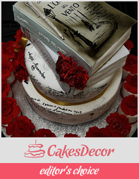 Calligraphy, writing and reading cake