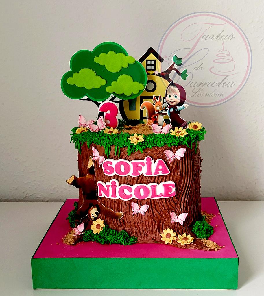 TARTA MASHA Y EL OSO - Decorated Cake by Camelia - CakesDecor