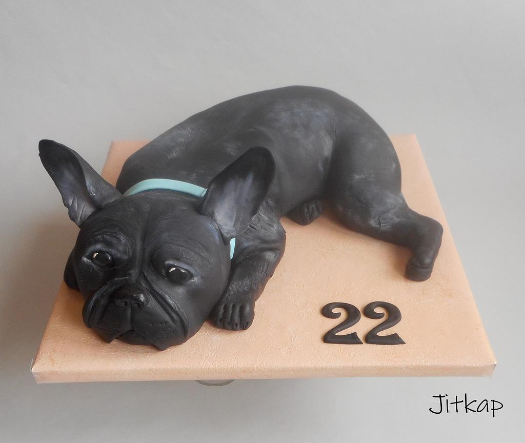 French hotsell bulldog cake