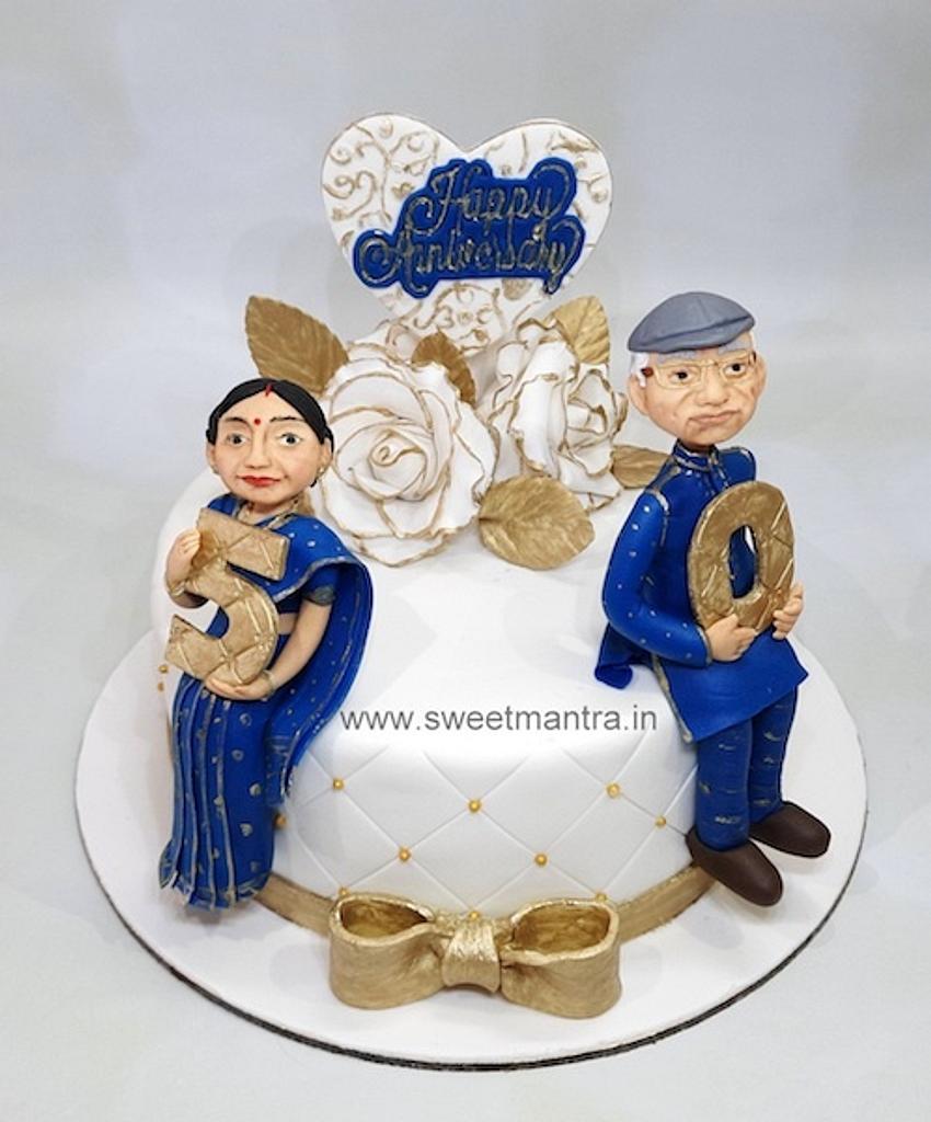 Ek Ladki Apne Papa Mummy 25 th Anniversary Cake Decorating|| How to make anniversary  cake - YouTube