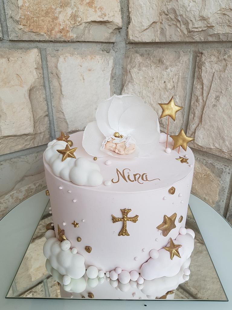 Baby girl christening cake - Decorated Cake by - CakesDecor