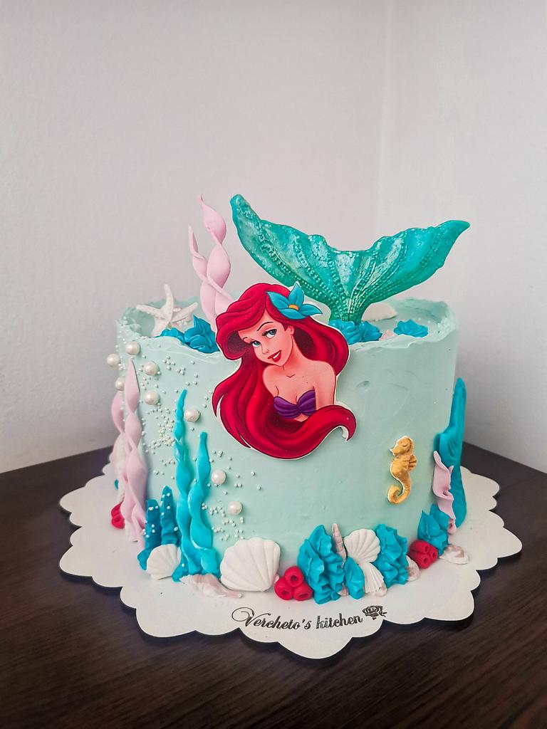 ARIEL LITTLE MERMAID Birthday cake topper on sticks, Little Mermaid,(unofficial)  £7.99 - PicClick UK
