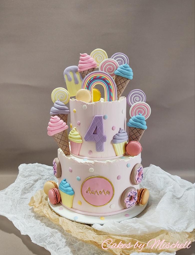 Pastel candy cake - Decorated Cake by Mischell - CakesDecor