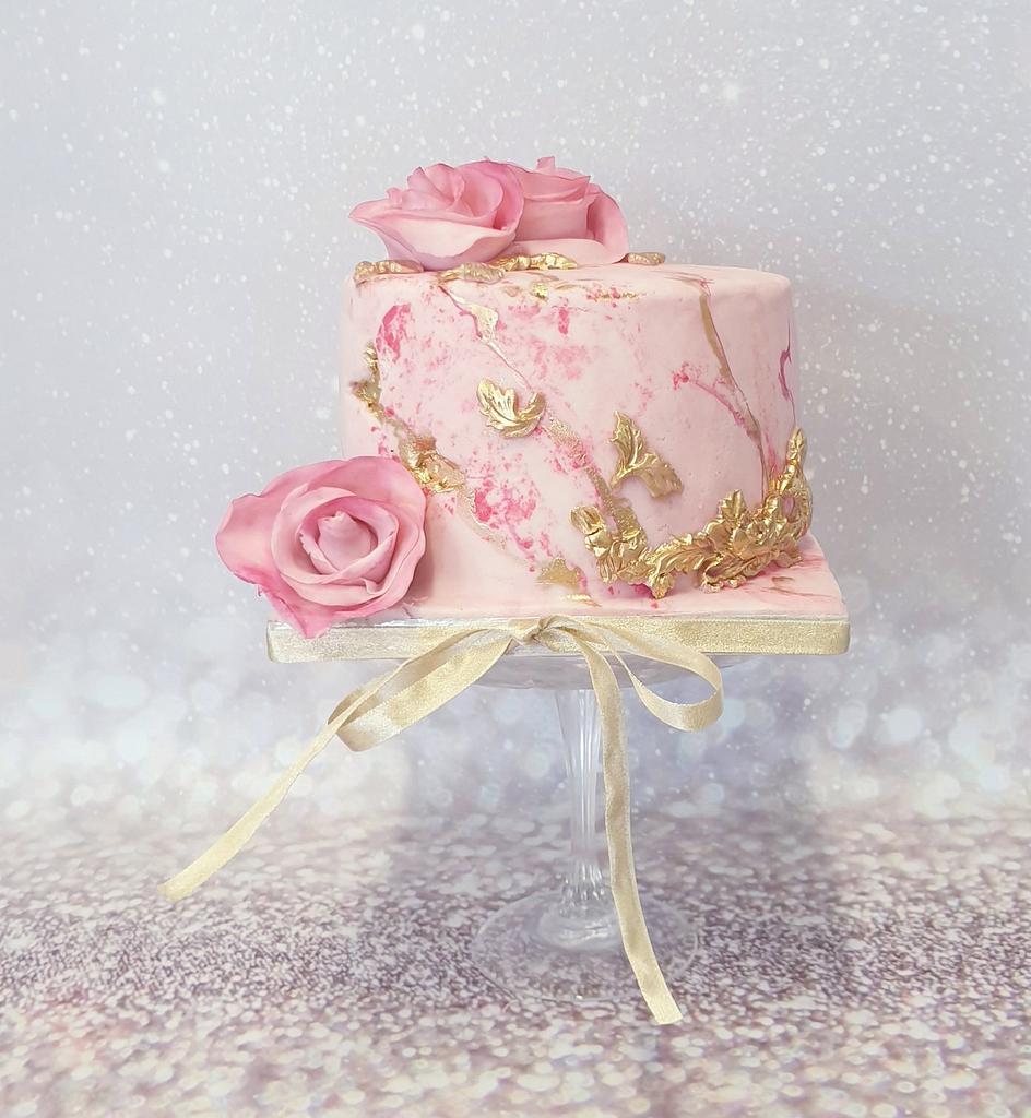 Glam pink ruffle and grey marble wedding cake by Juniper Cakery - JUNIPER  CAKERY | Cakes and Sweet Treats!