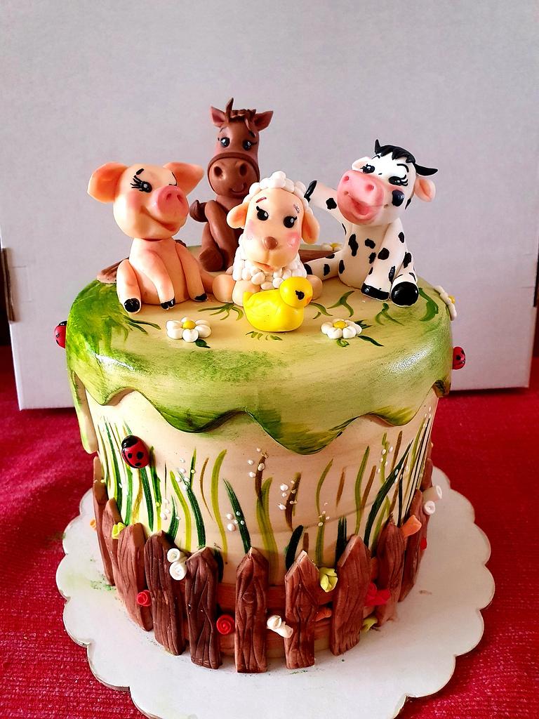 24pcs Set Double Sided Farm Animal Cake Decoration Toppers Perfect For Baby  Shower Birthday Party And