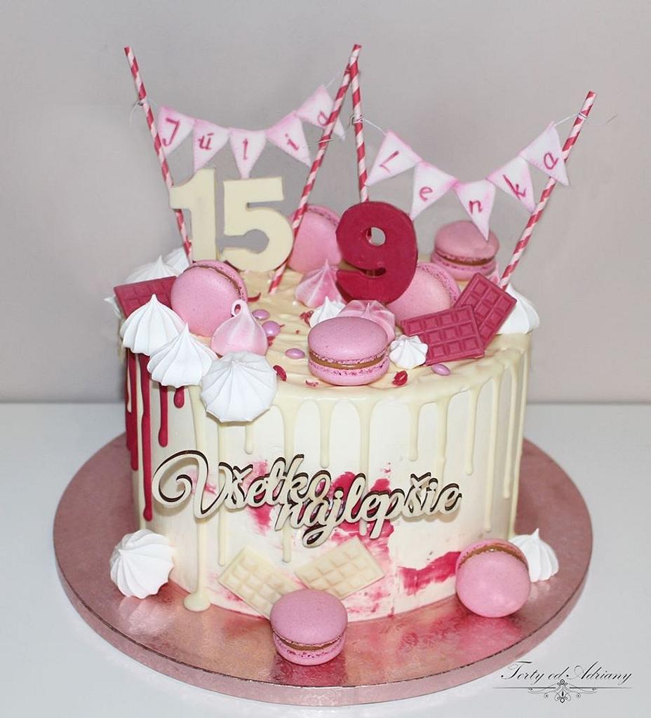 Pink Painted Buttercream Drip Cake - Mom Loves Baking