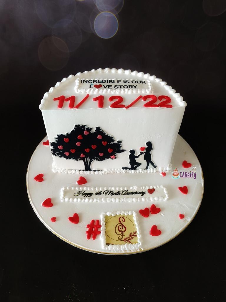 Zyozi® Happy 6 Month Wedding Anniversary | Banner, Glitter Cake Topper 1  pcs | Cup