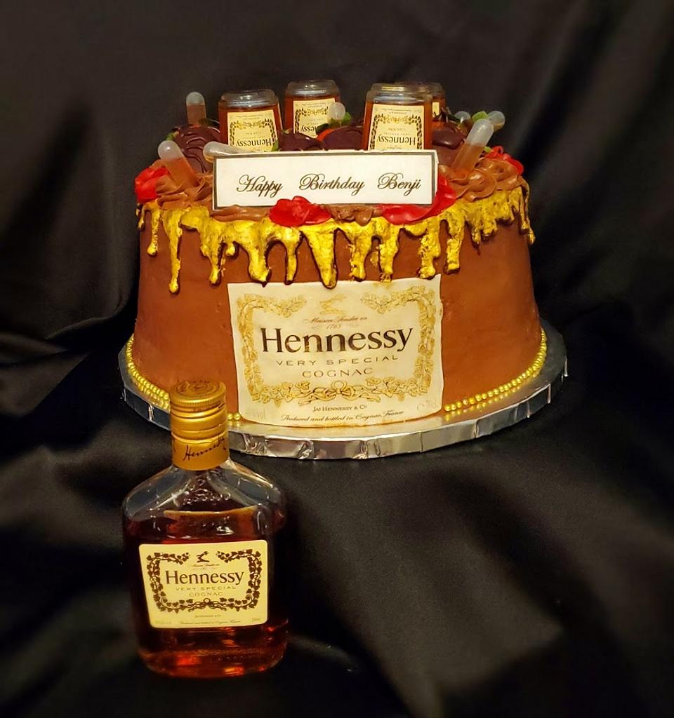 Pink Hennessy Cake with Strawberries (Custom Topper is additional) – Pao's  cakes