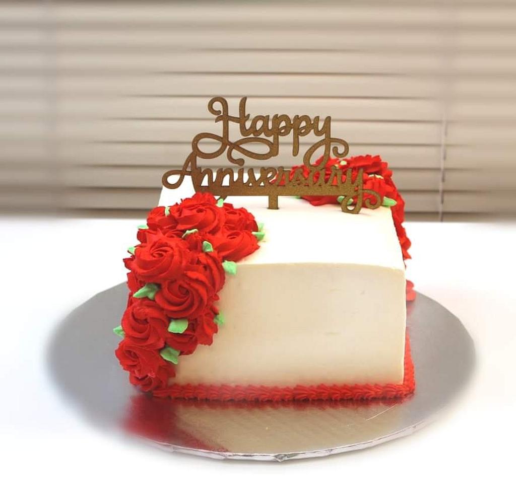 Wedding Anniversary Cake - Decorated Cake by Shilpa - CakesDecor