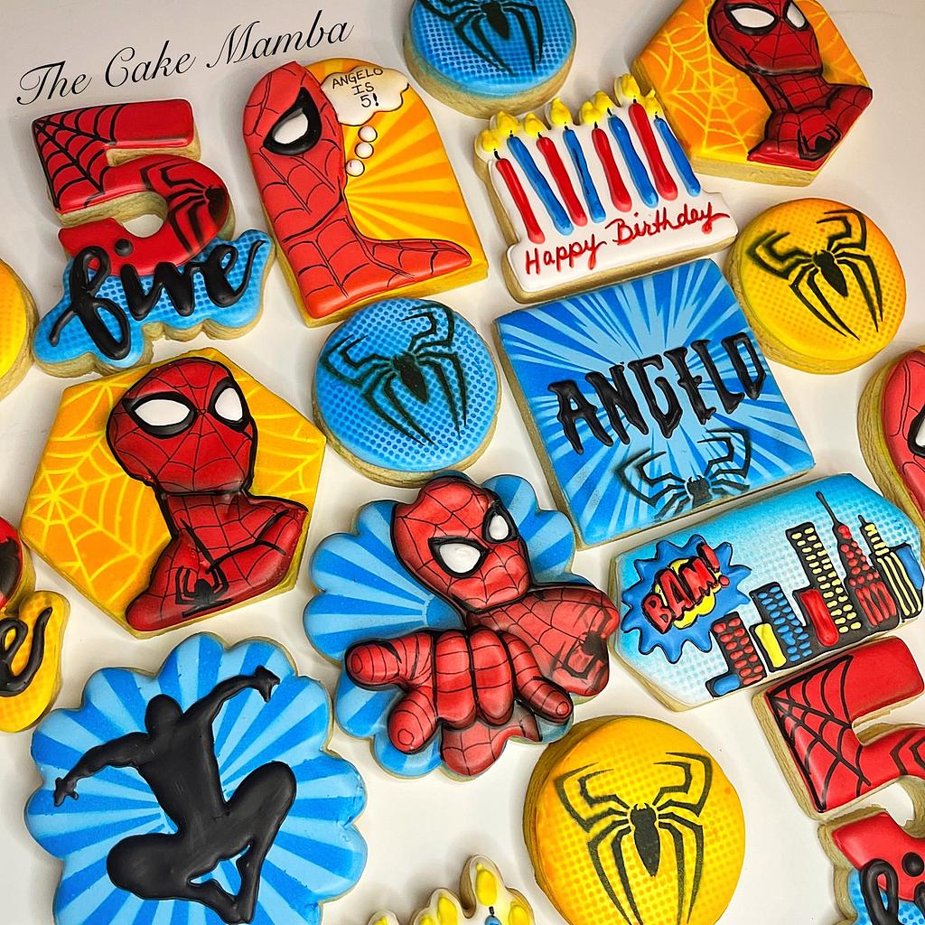 Spiderman cookies - Decorated Cookie by The Cake Mamba - CakesDecor