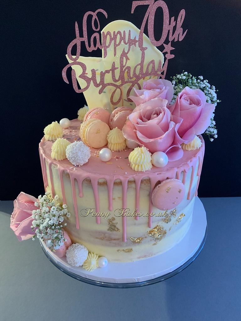 Pink Drip Cake Cake By Penny Sue Cakesdecor