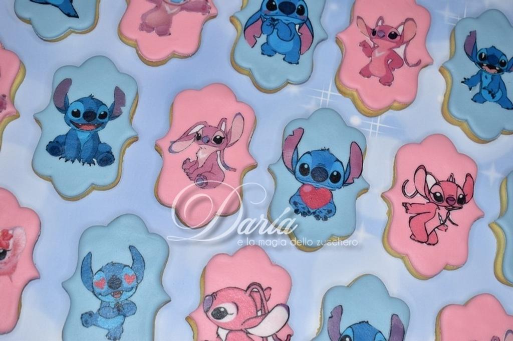 Stitch & Angel cake - Decorated Cookie by Daria Albanese - CakesDecor