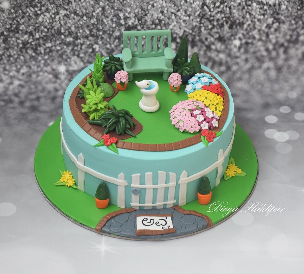 Two Tier Fairy Garden Cake - The Girl on the Swing