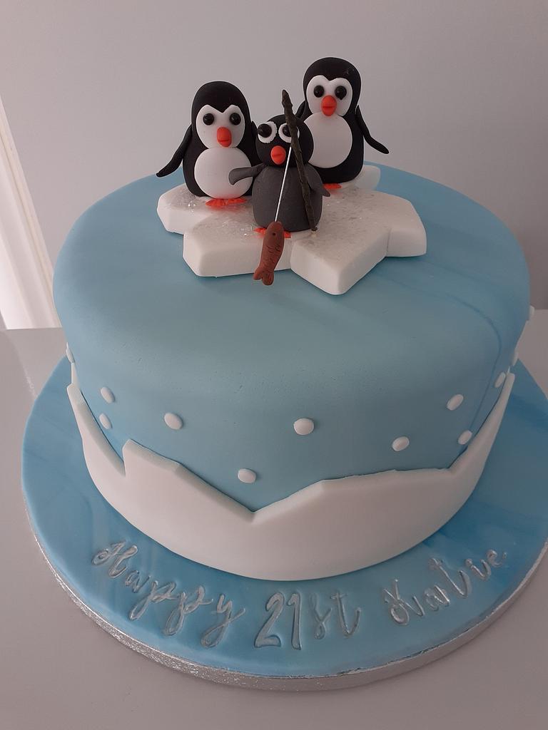 Penguin Iceberg Birthday Cake - The Cakery - Leamington Spa & Warwickshire  Cake Boutique