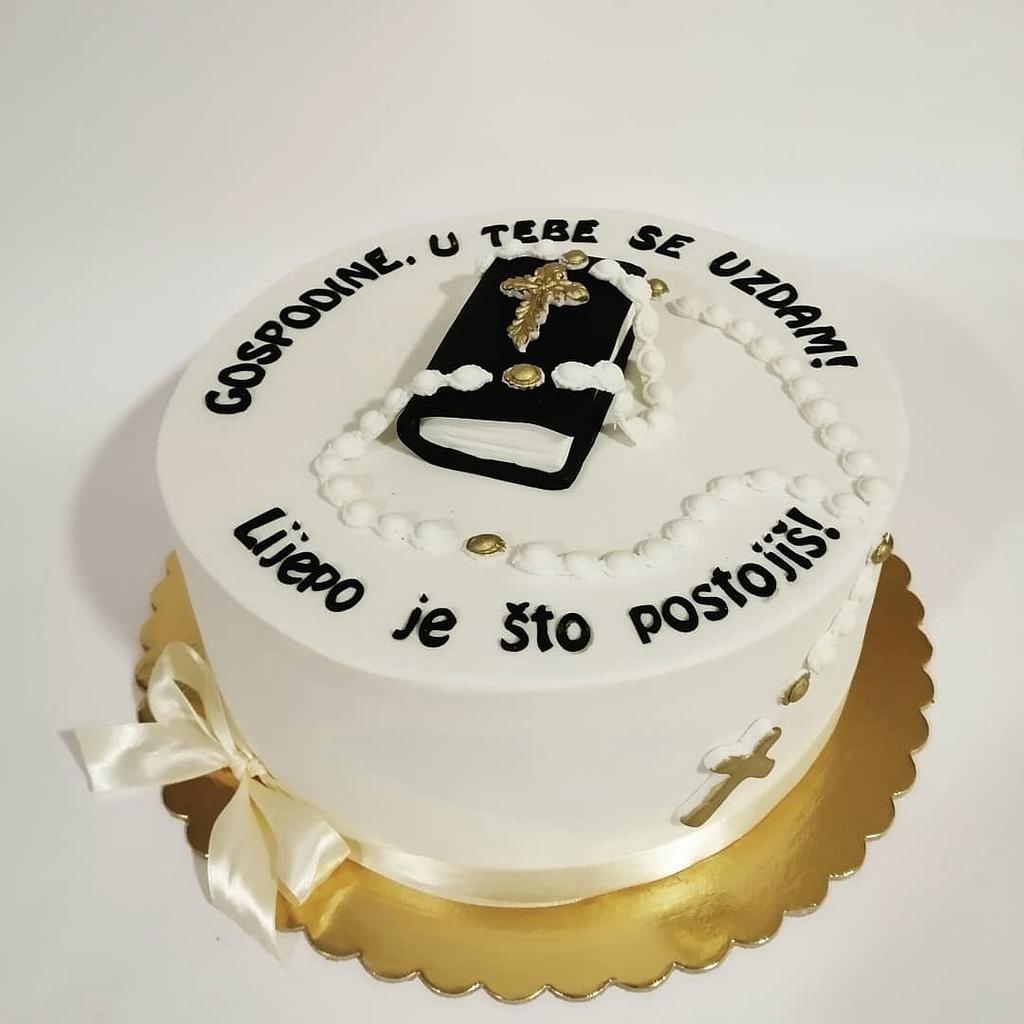 Gold birthday cake - Decorated Cake by Tortebymirjana - CakesDecor