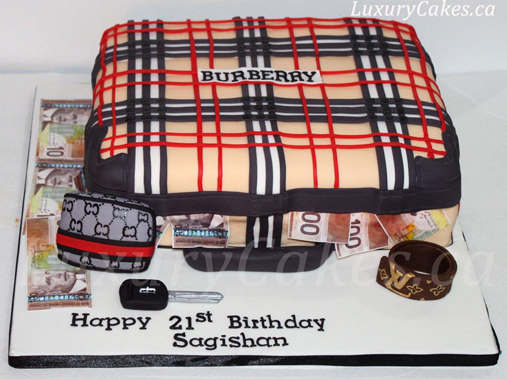 Burberry suitcase - Decorated Cake by Sobi Thiru - CakesDecor