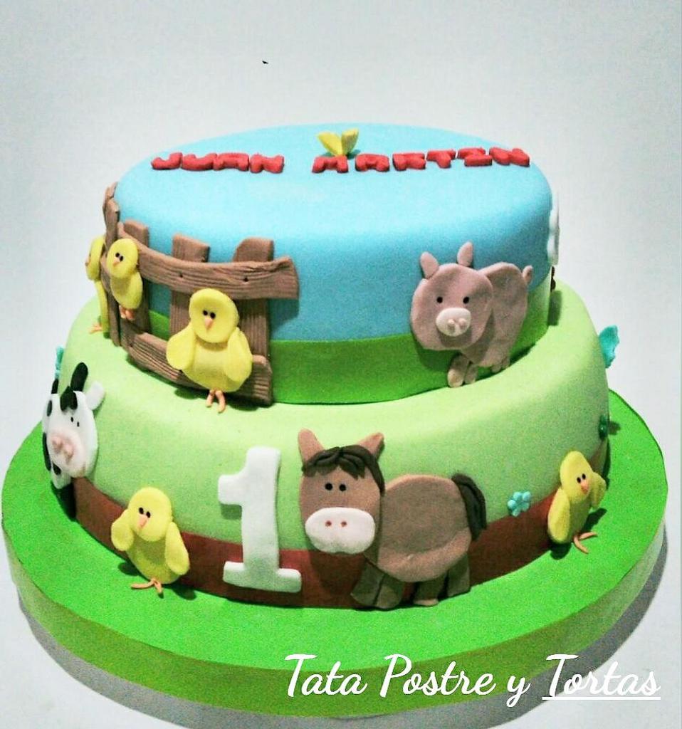 Torta animalitos de la granja - Decorated Cake by Tata - CakesDecor