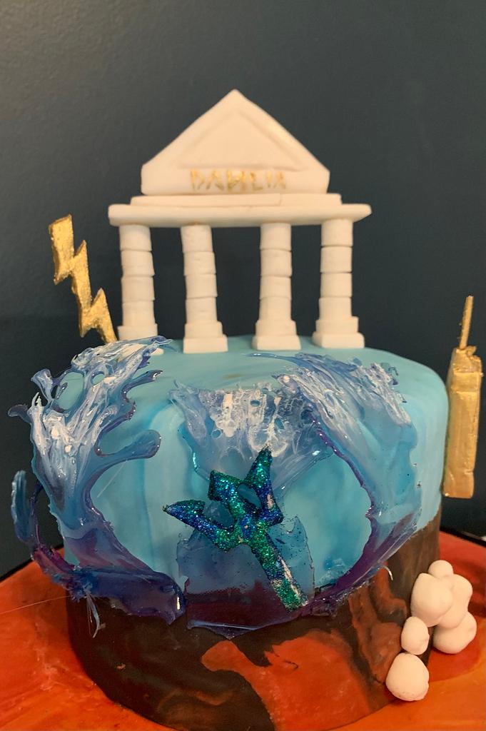 Percy Jackson cutting his blue birthday cake with Riptide. Happy birthday  to the most likable hero ever created! [pjo] [credit: pickocha on IG] :  r/camphalfblood