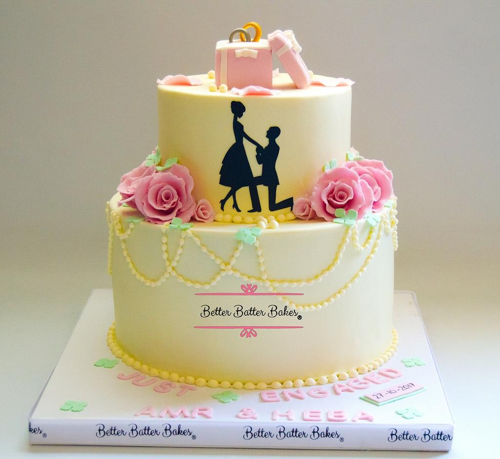 Rose Engagement cake, Food & Drinks, Homemade Bakes on Carousell