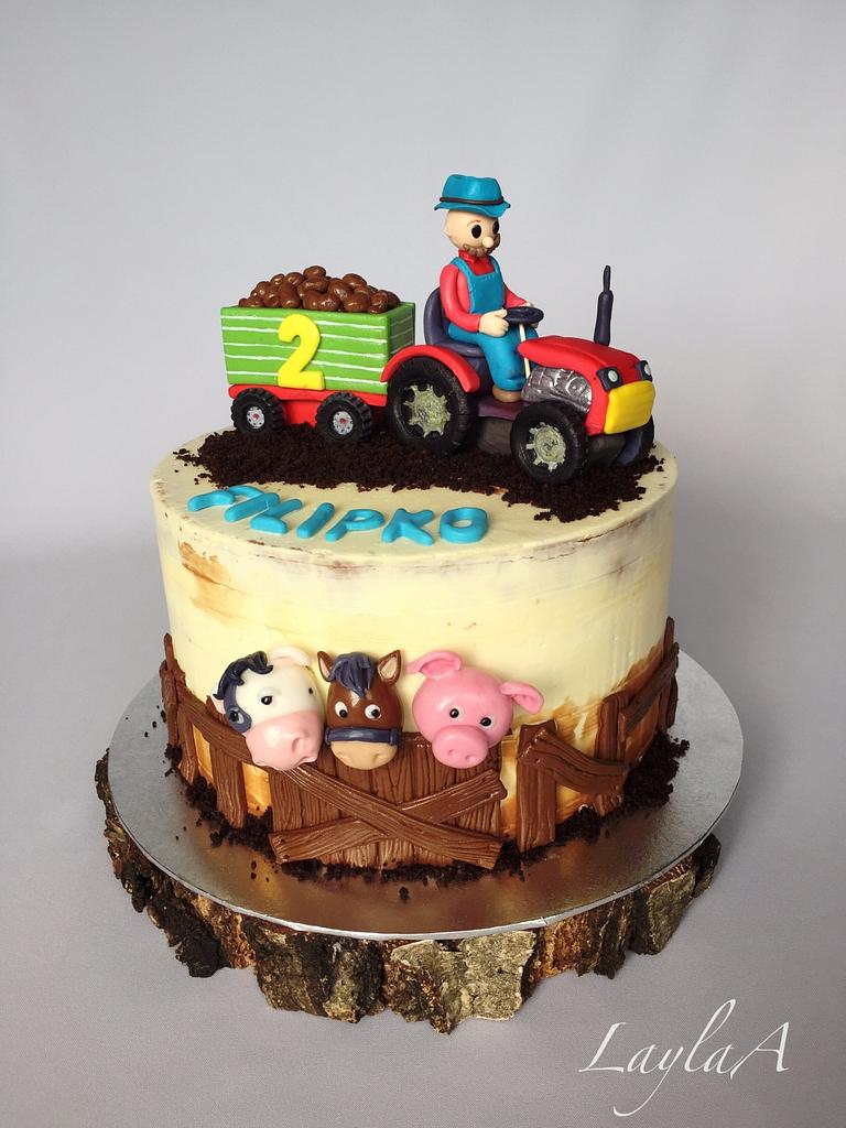 Cute Farmer cake - Decorated Cake by Layla A - CakesDecor