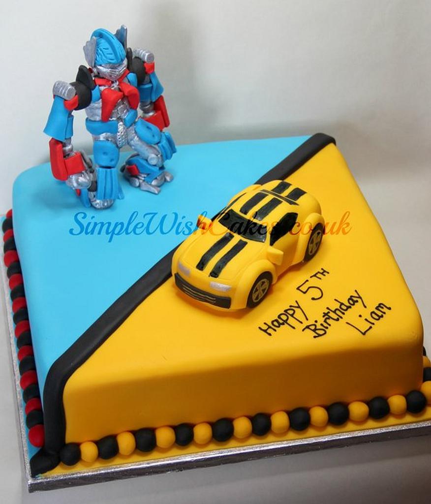 Transformer Bumble Bee Birthday Cake - CakeCentral.com