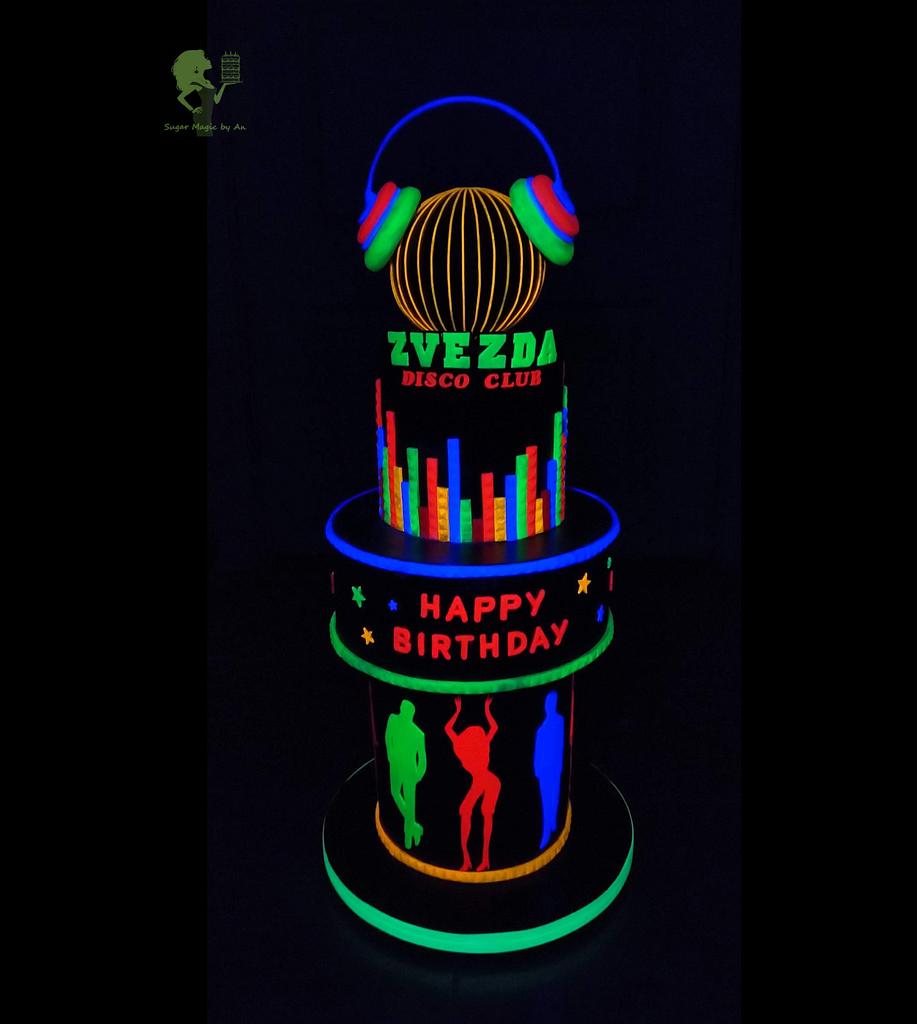 neon theme birthday cake ! | Instagram
