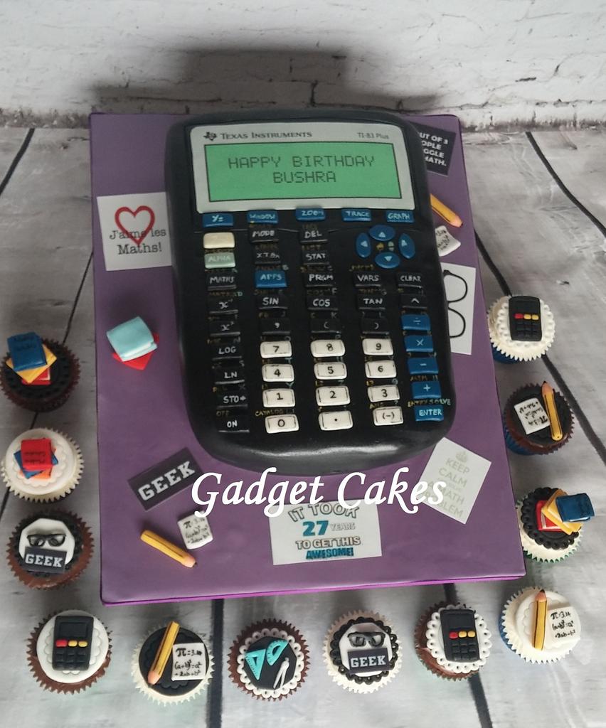 Scientific calculator cake & cuppies Cake by Gadget CakesDecor