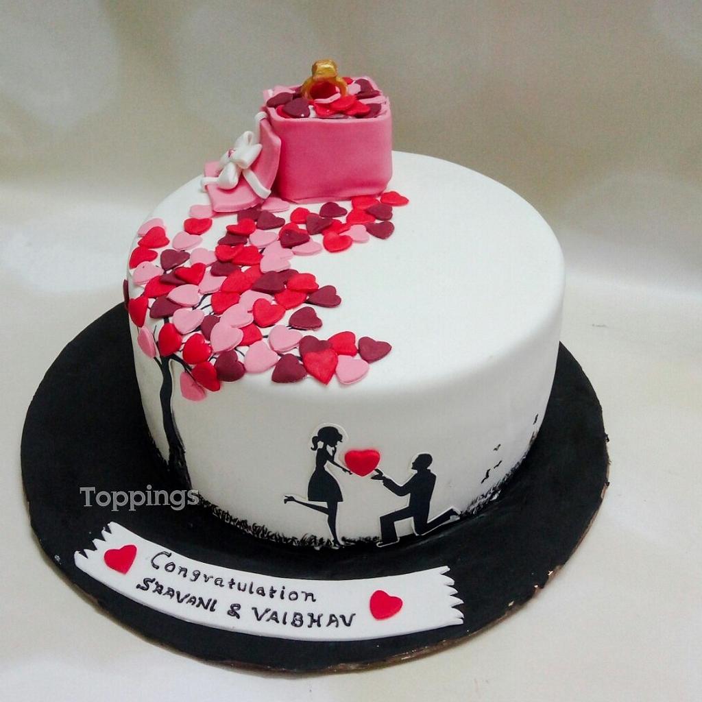 Engagement Cake | Engagement cakes, Anniversary cake, Cake designs