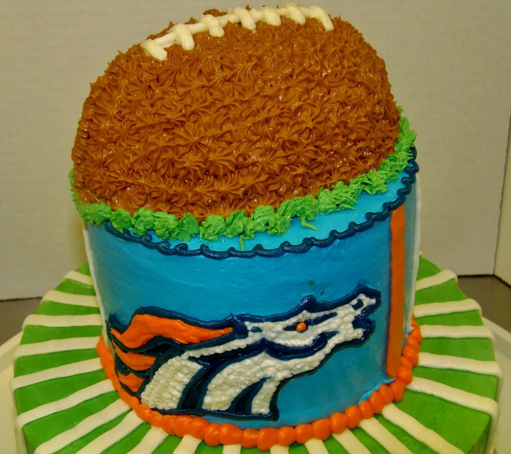 Denver Bronco football buttercream design cake - Cake by - CakesDecor