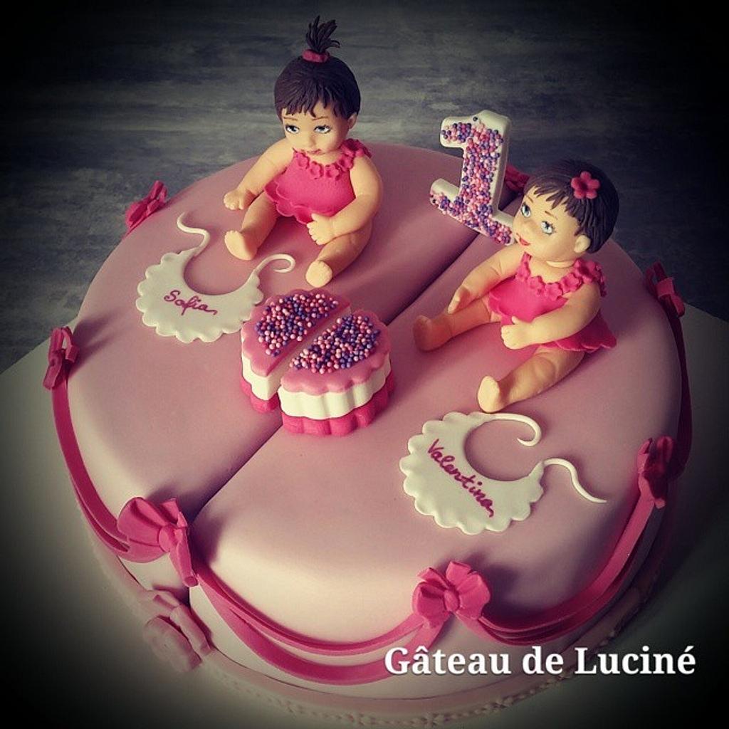 B-day cake for twin sisters - Decorated Cake by Gâteau de - CakesDecor