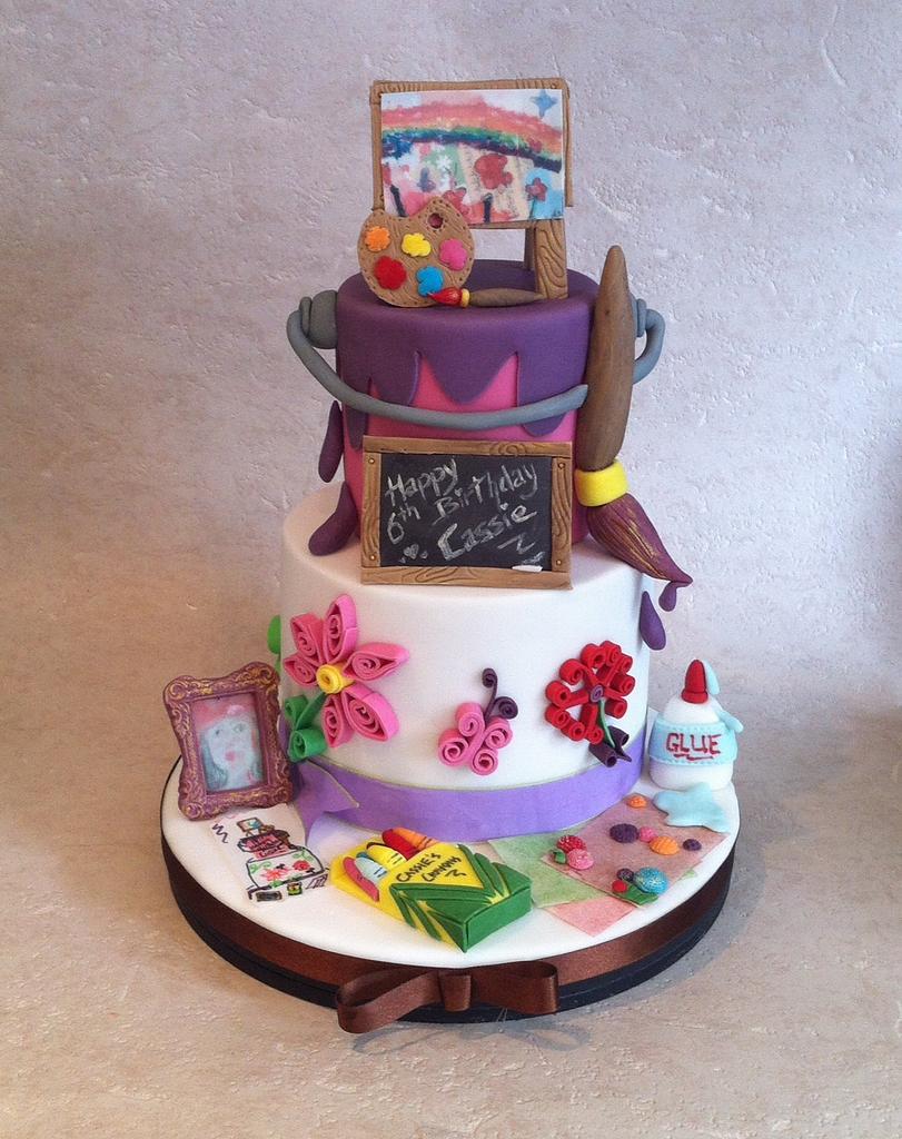 Kids Art Birthday Cake - The Crazy Craft Lady