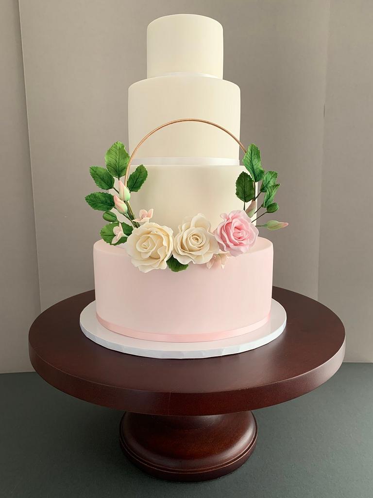 Floral Hoop Weeding Cake Cake by Penny Sue CakesDecor