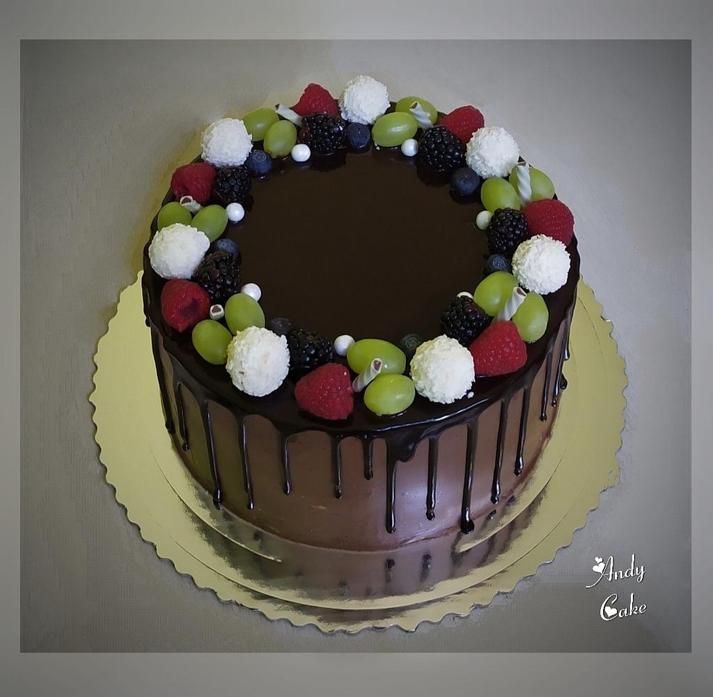 Chocolate and fruit decoration - cake decoration