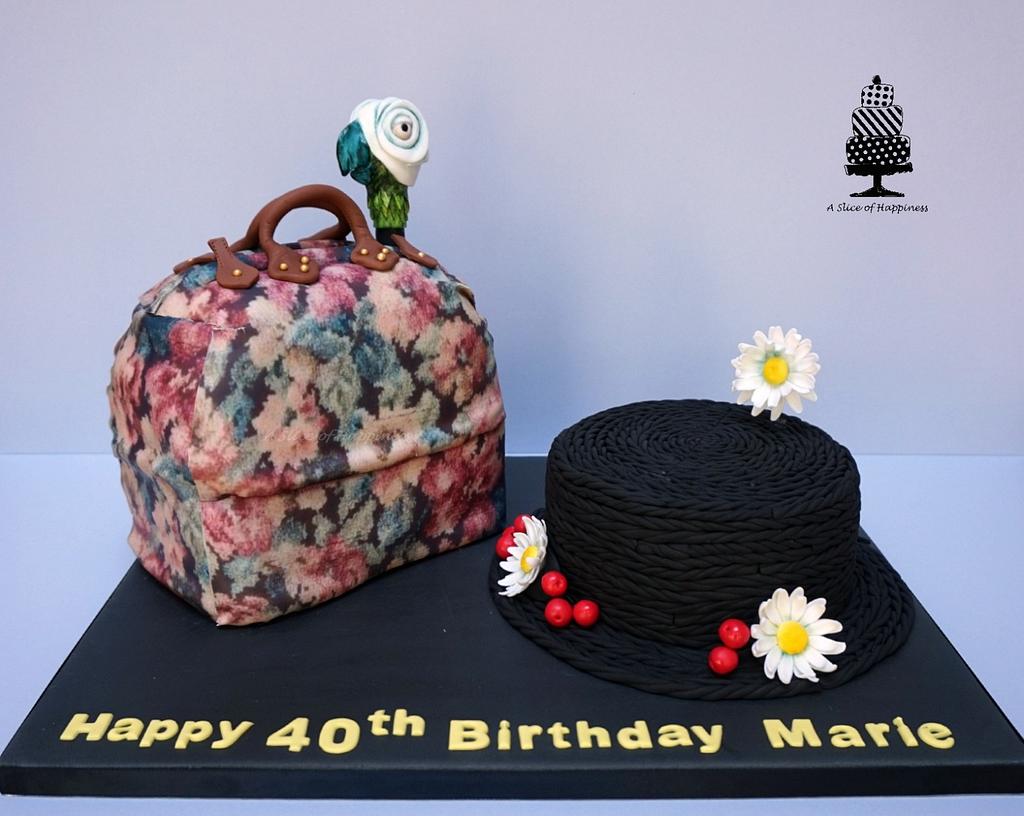 erection distillation Parcel Mary Poppins Bag and Hat Cake - Decorated Cake by Angela - CakesDecor