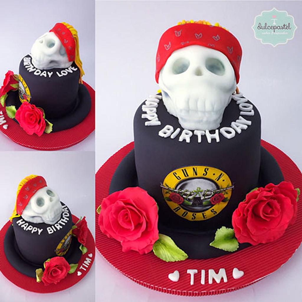 Torta Guns N´ Roses Medellín - Decorated Cake by - CakesDecor