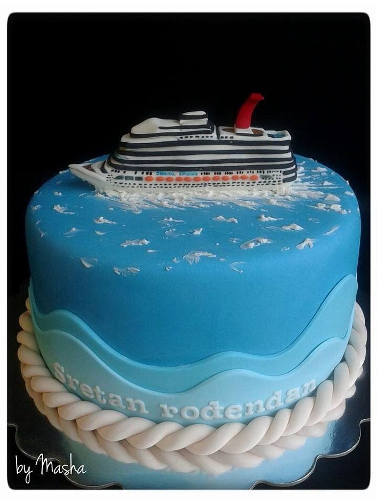 cruise ship theme cake