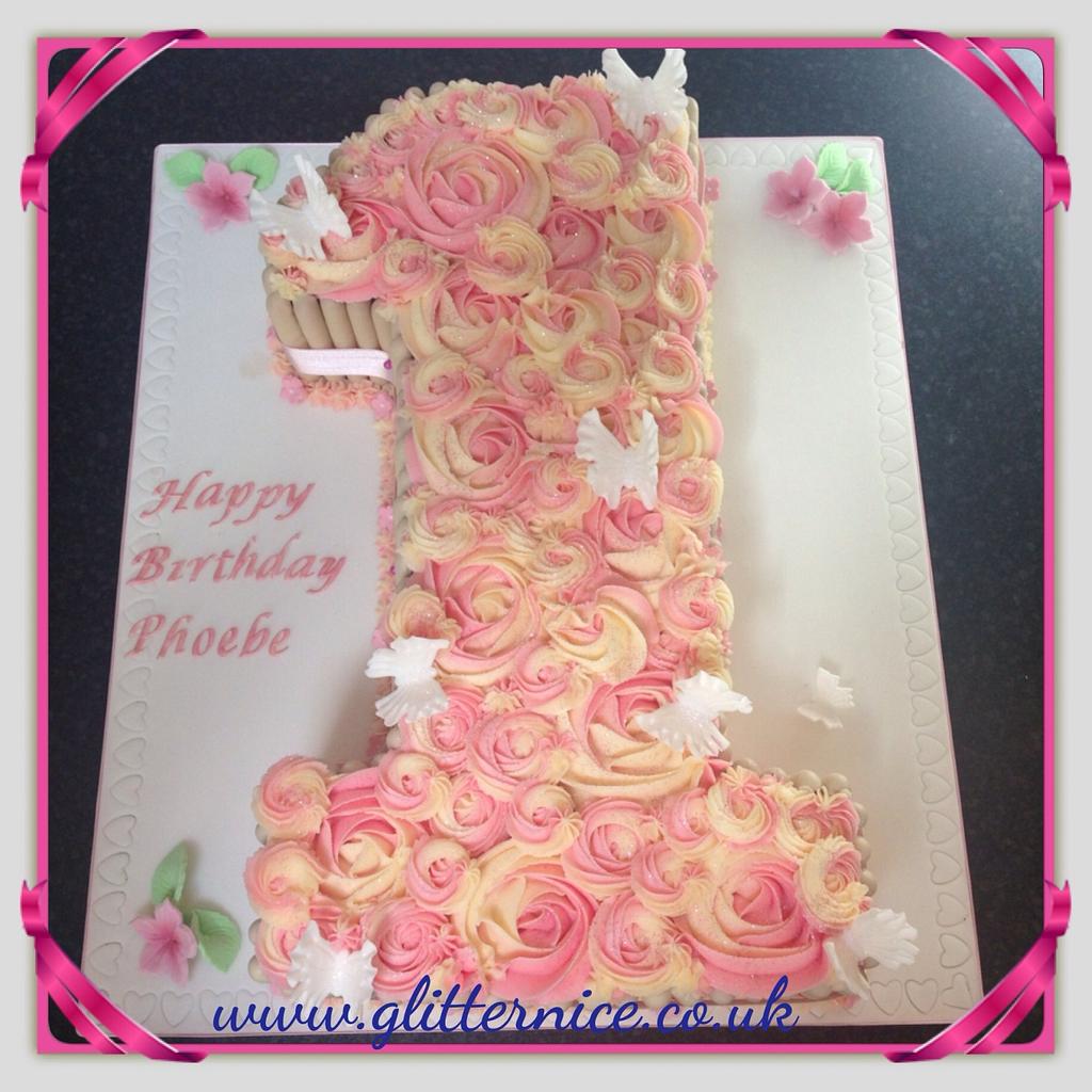 Pretty Number 1 - Decorated Cake by Alli Dockree - CakesDecor