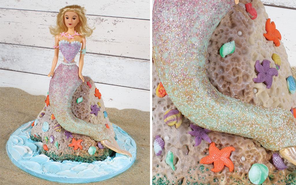 magical mermaid barbie cake