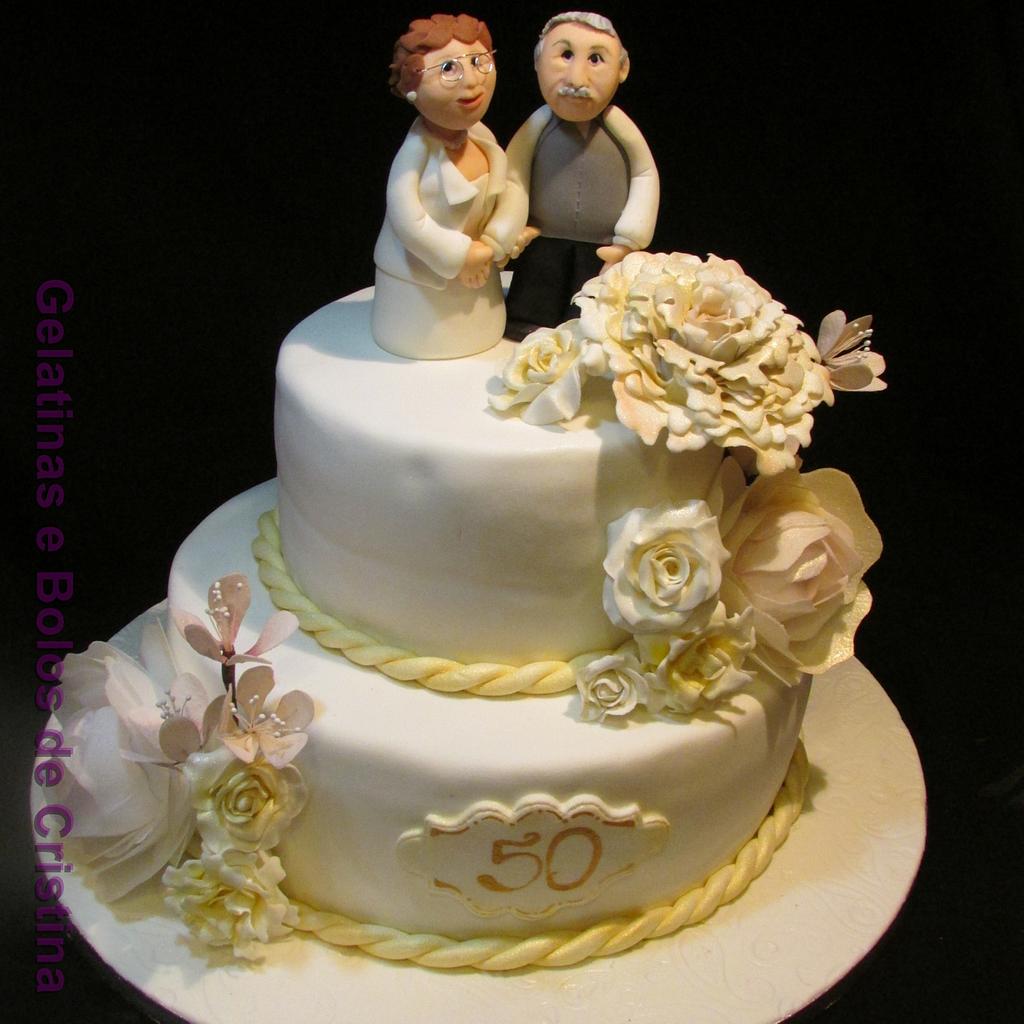 50th Wedding Anniversary Cake. - Decorated Cake by - CakesDecor