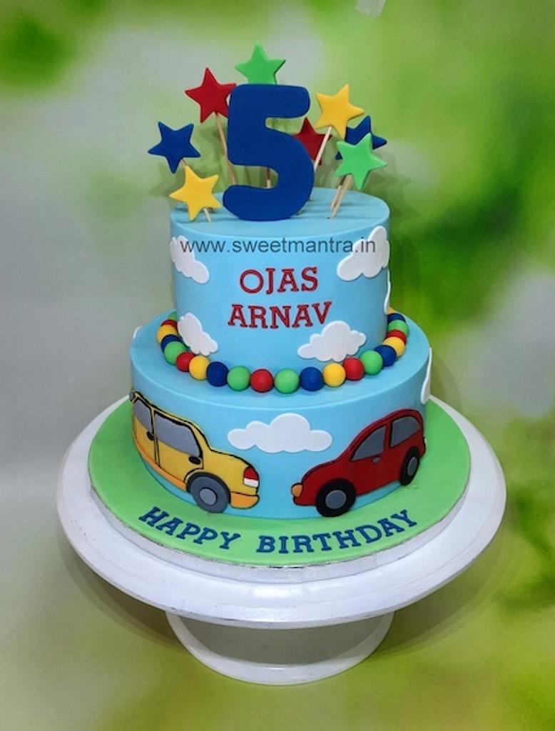 Vehicles cake for twin boys 5th birthday - Decorated Cake - CakesDecor