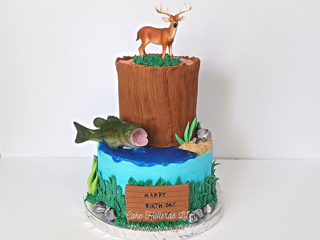 Hunting Fishing Cake - Decorated Cake by Donna - CakesDecor