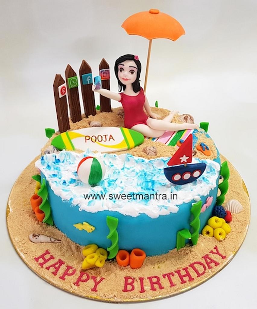 Beach Birthday Cake - Decorated Cake by CakeCakeCake - CakesDecor