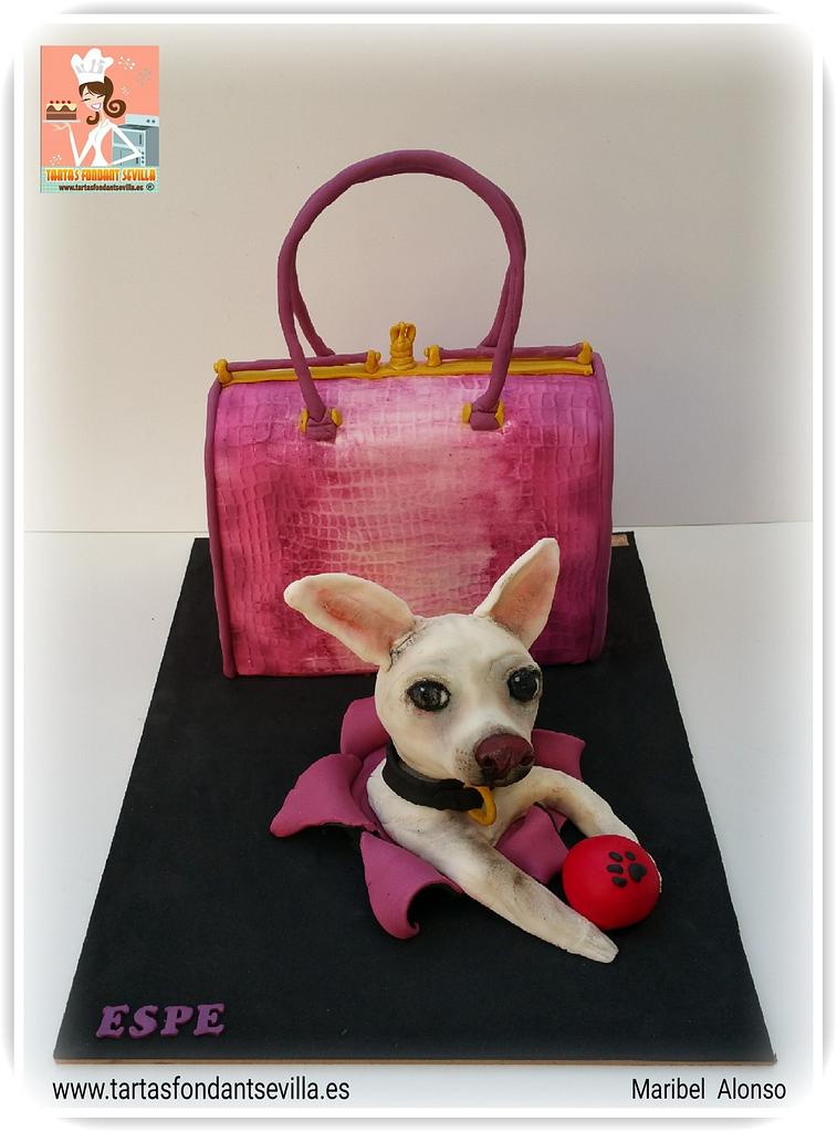 Guess handbag cake and chihuahua dog - Decorated Cake by - CakesDecor