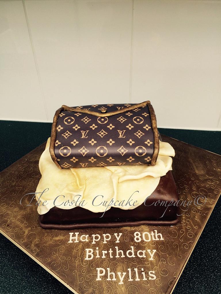 Louis Vuitton 3D Purse cake-Black pattern-Gold details – Pao's cakes