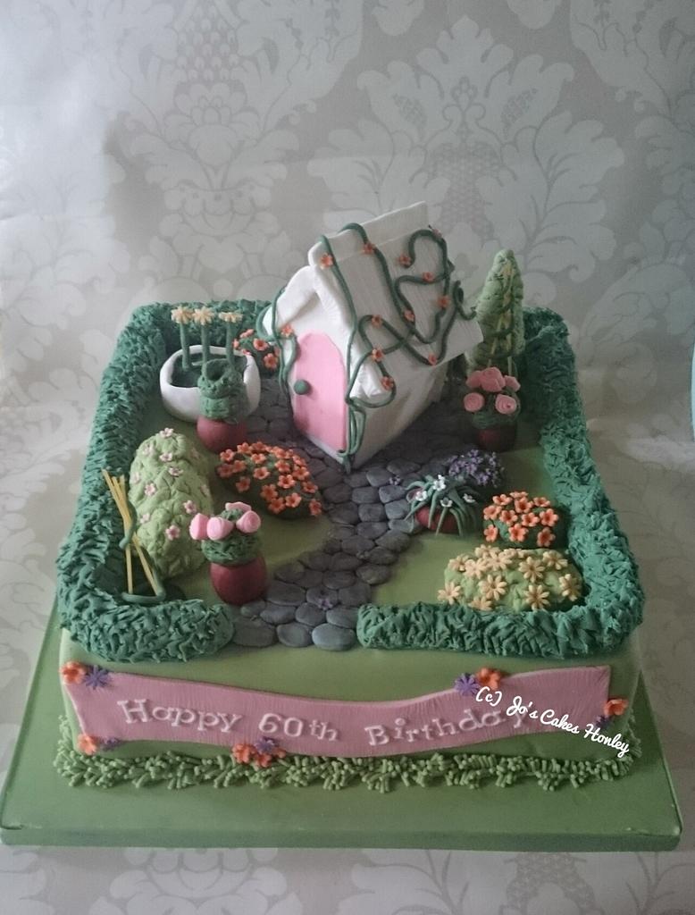 Garden themed 60th Birthday Cake - Decorated Cake by Jo's - CakesDecor